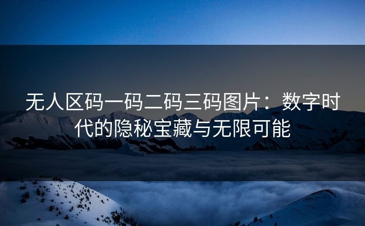 无人区码一码二码三码图片：数字时代的隐秘宝藏与无限可能