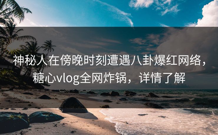 神秘人在傍晚时刻遭遇八卦爆红网络，糖心vlog全网炸锅，详情了解