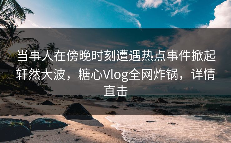 当事人在傍晚时刻遭遇热点事件掀起轩然大波，糖心Vlog全网炸锅，详情直击