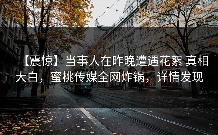 【震惊】当事人在昨晚遭遇花絮 真相大白，蜜桃传媒全网炸锅，详情发现